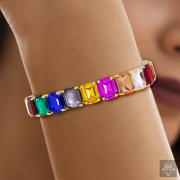 PRAO Anti-Tarnish MultiColor Crystal Bracelet
