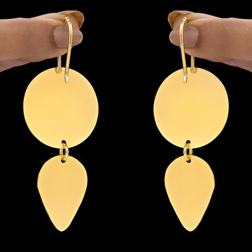 PRAO Anti-Tarnish Premium Brass High-Fashion Geometrical Earrings Set