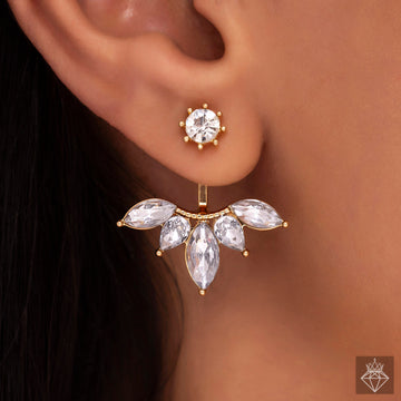 PRAO Anti-Tarnish Solitaire Designer Drop Earrings