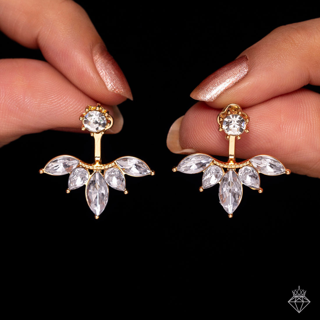 PRAO Anti-Tarnish Solitaire Designer Drop Earrings