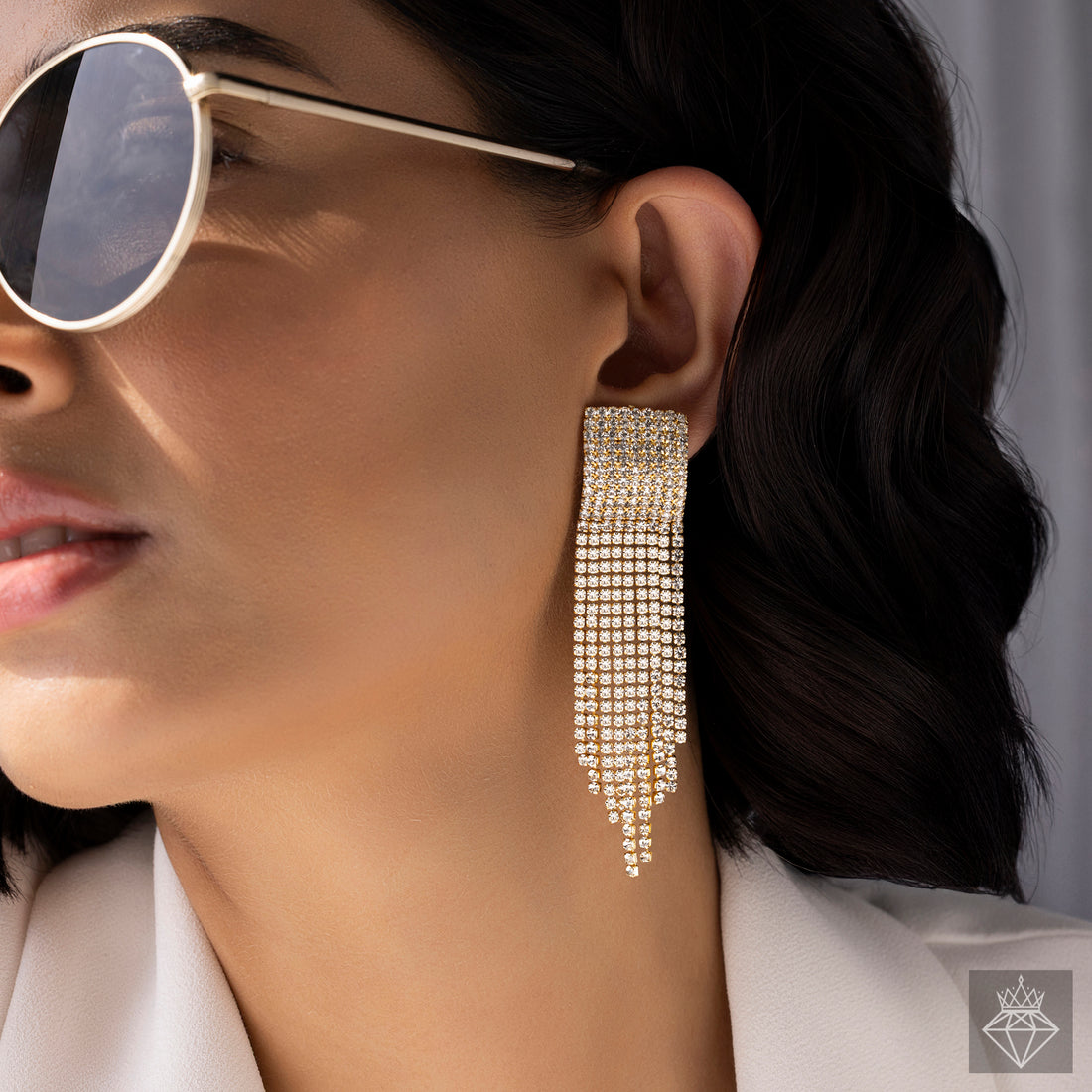 PRAO Anti-Tarnish Crystal Danglers