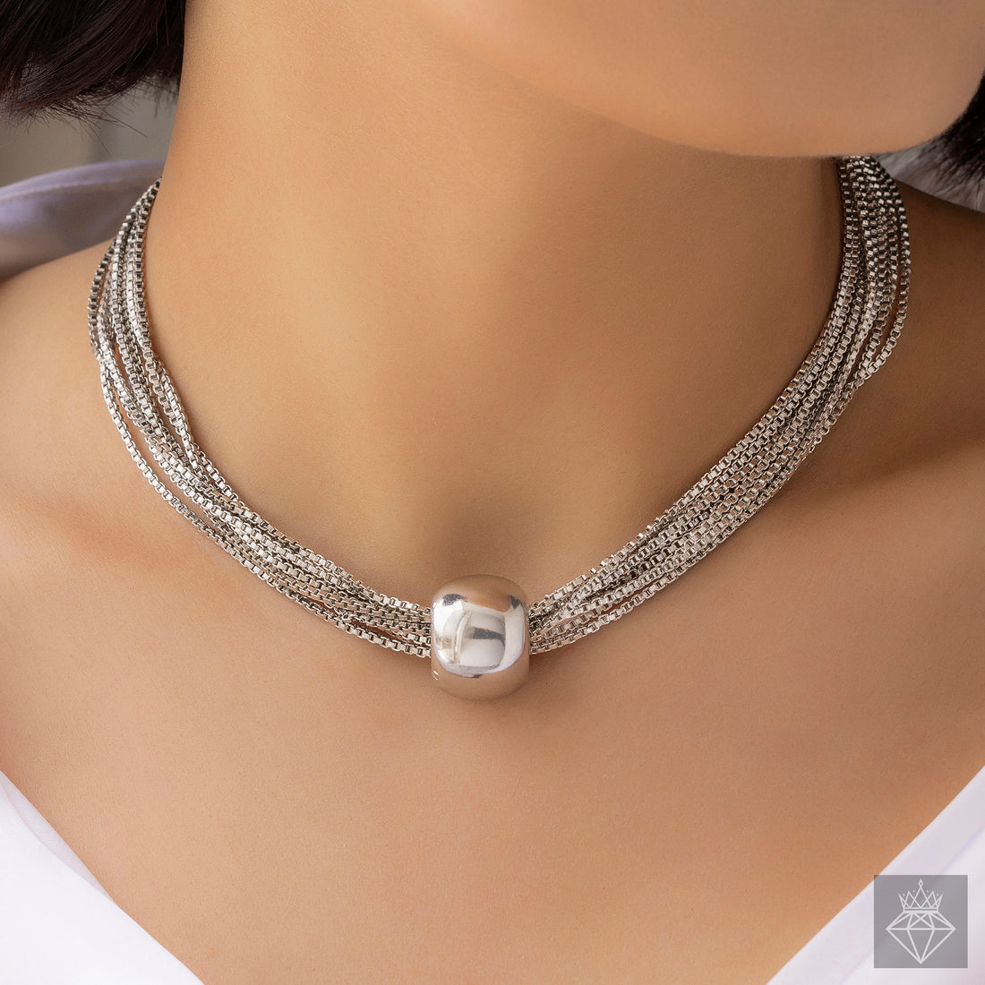 PRAO Anti-Tarnish Box Chain Necklace Set with Earrings