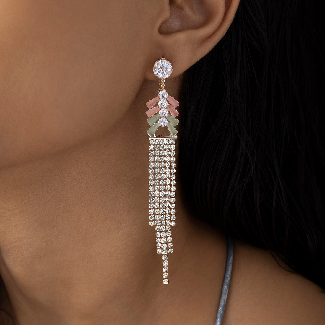 PRAO Anti-Tarnish Crystal Danglers