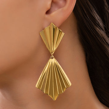 PRAO Anti-Tarnish Frilly Kite Long Dangles