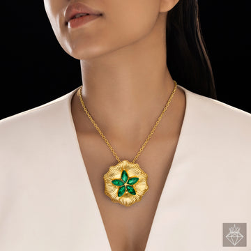 PRAO Anti-Tarnish Emerald Necklace