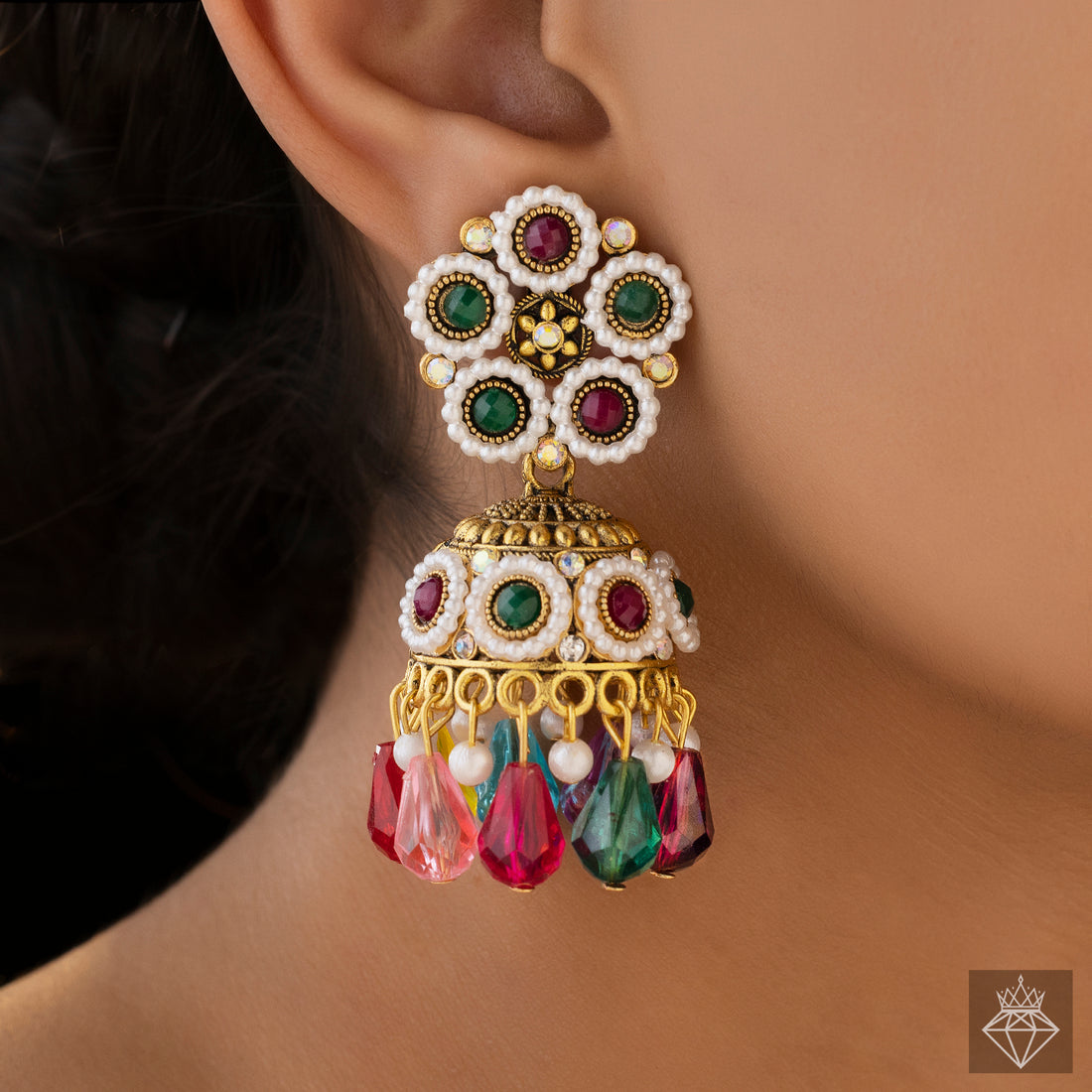 PRAO Anti-Tarnish Ethnic Jhumki Earrings