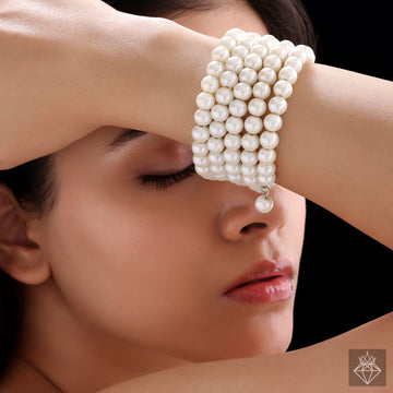 PRAO Multilayered Spiral Pearl Bracelet