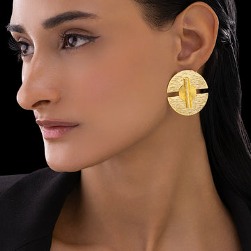 PRAO Anti-Tarnish Semi-Circle Geometric Studs