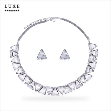 Tri-gem Prism Necklace Set By PRAO