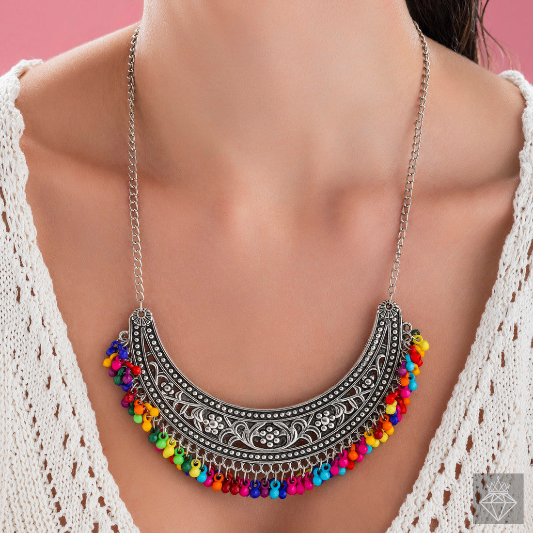 PRAO Anti-Tarnish Vintage Necklace Set With Earrings
