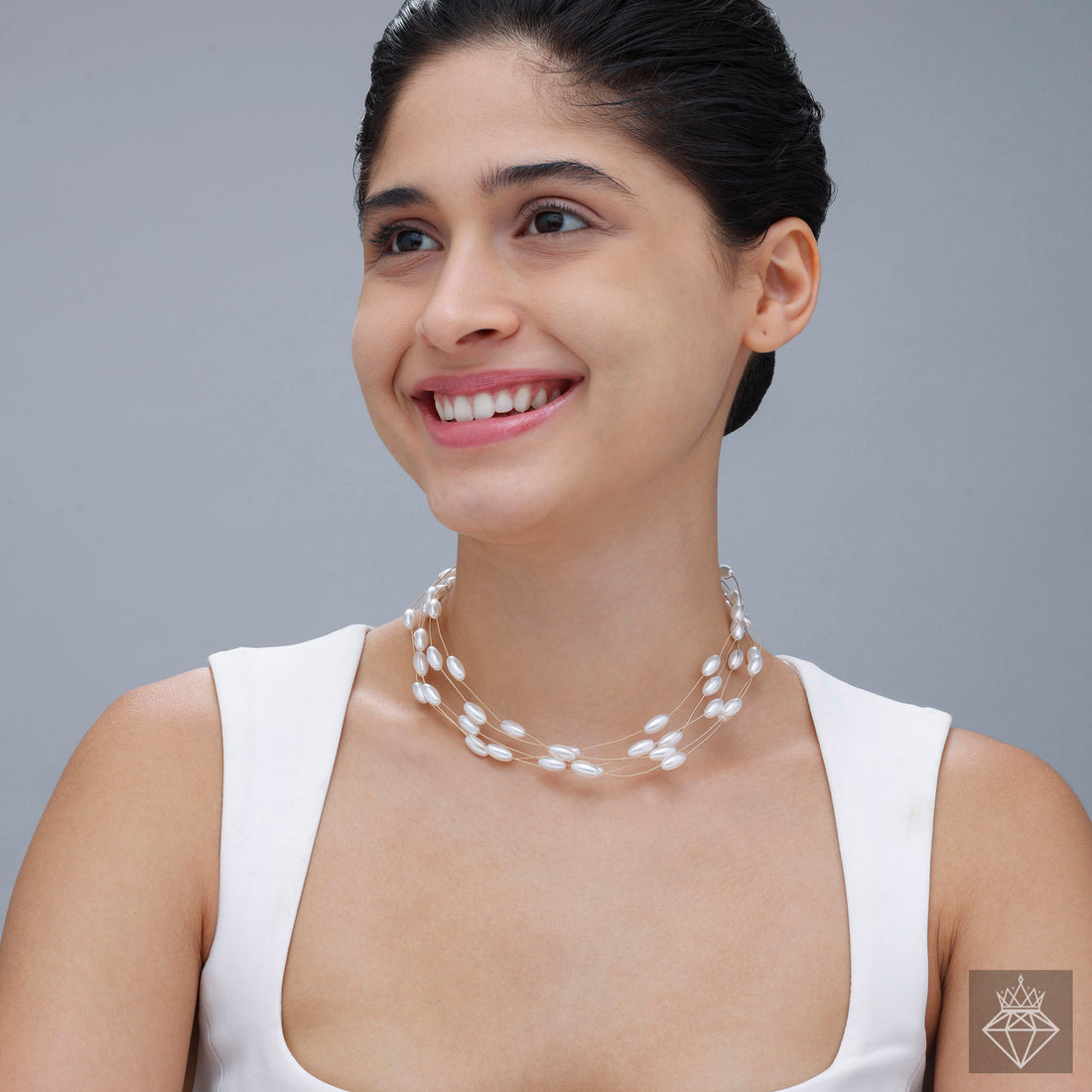 Sophisticated Strands: Statement Pearl Oval Necklace By PRAO