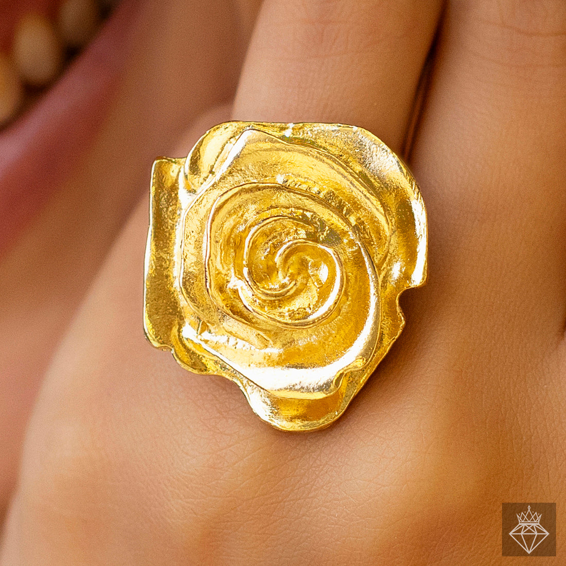 PRAO Anti-Tarnish Rose Flower Ring (Adjustable Size)