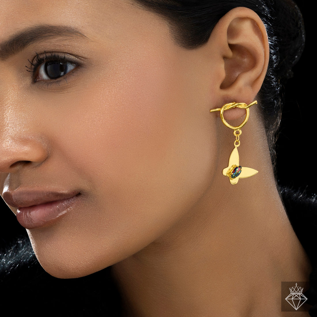 PRAO Anti-Tarnish Pack of 2 Crystal Earrings