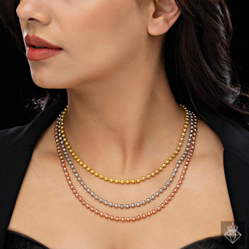 PRAO Anti-Tarnish Triple Layer Chain Necklace