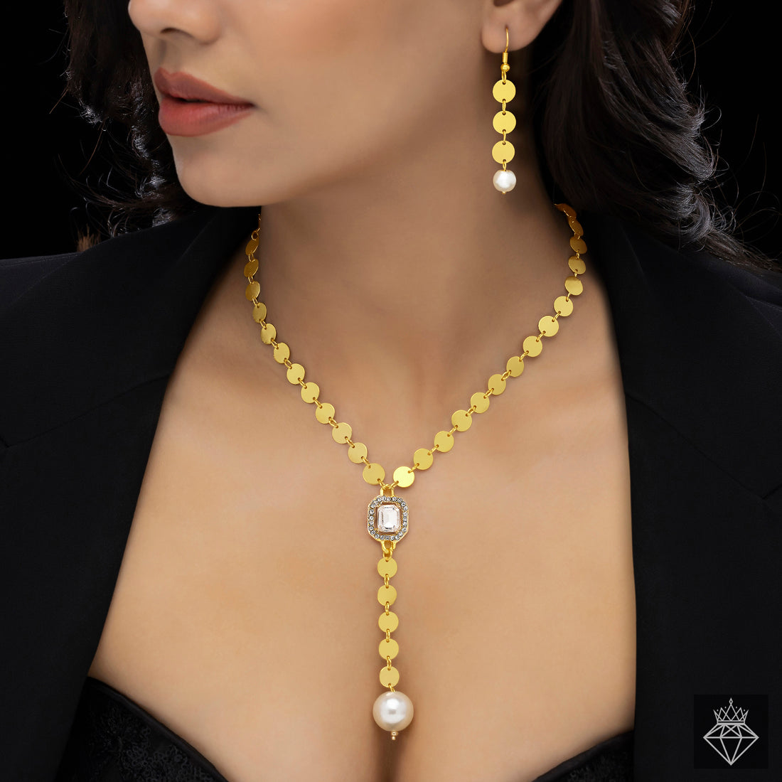 PRAO Anti-Tarnish Necklace Set With Earrings