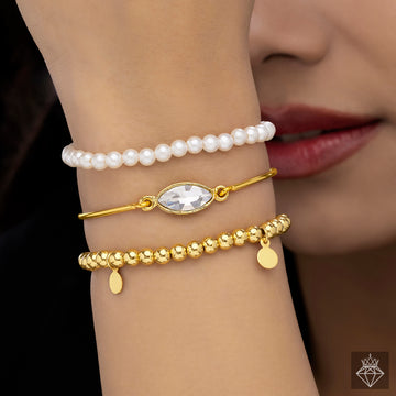 PRAO Anti-Tarnish Triple Layer Bracelet (Adjustable Size)