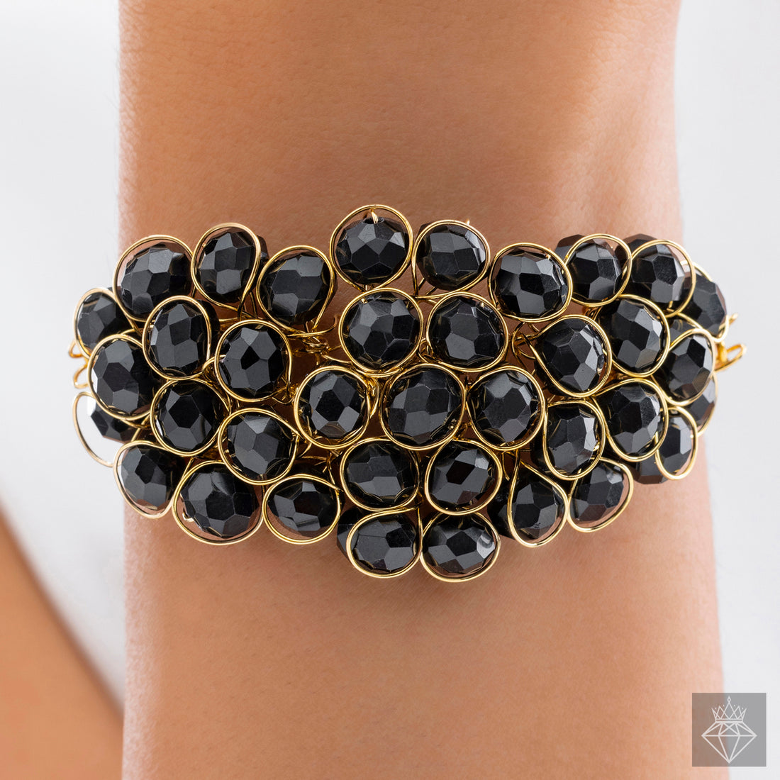 PRAO Spectacular Black Crystal Stone Bracelet