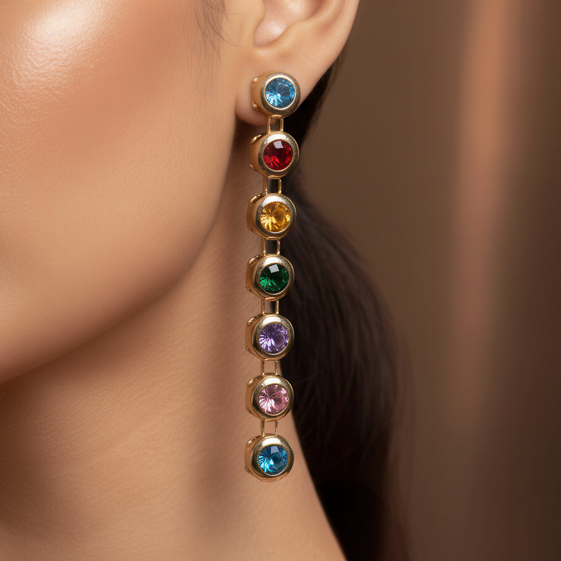 PRAO Anti-Tarnish AD Necklace Set With Earrings