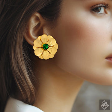 PRAO Anti-Tarnish Daffodil Earrings