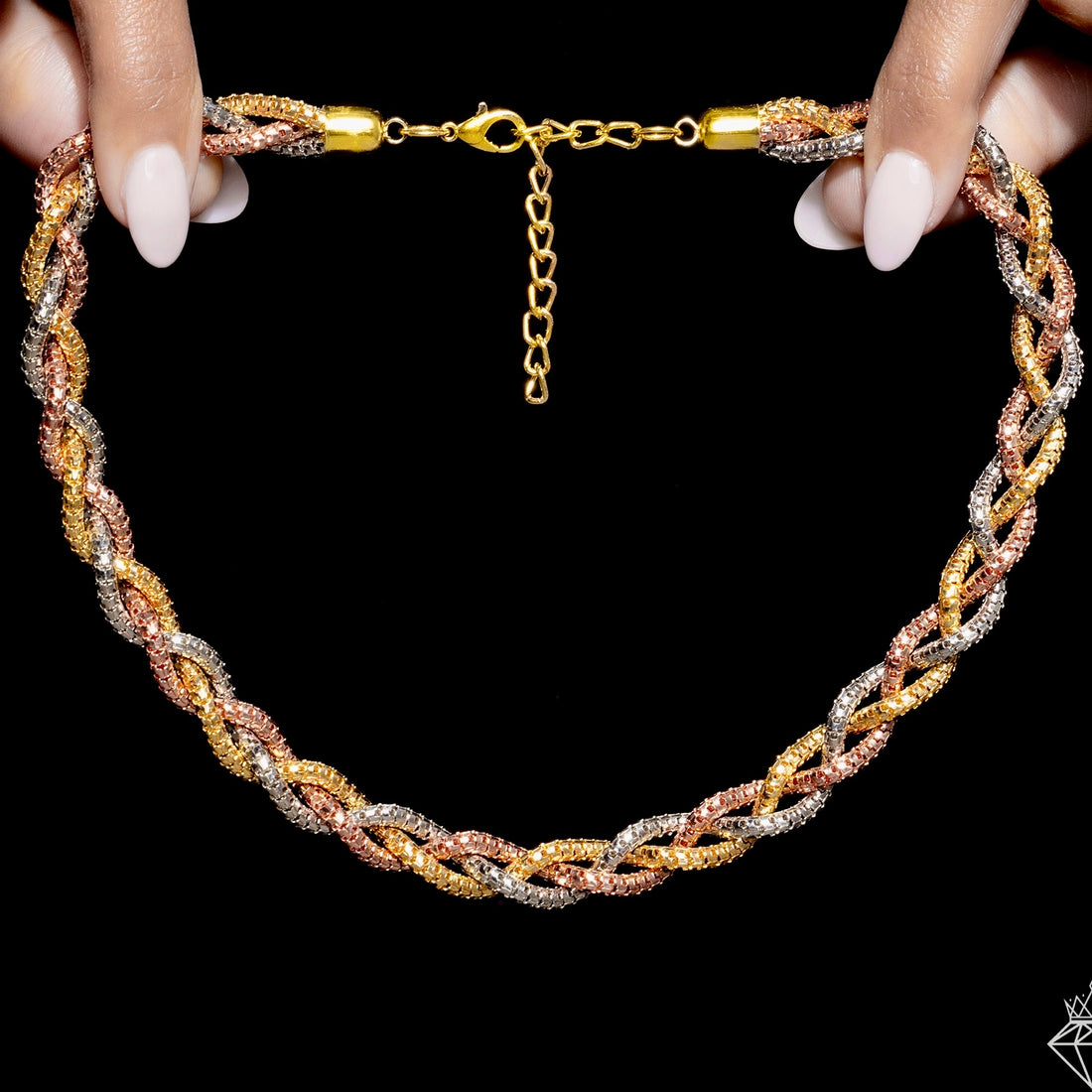 PRAO Anti-Tarnish Tri-Tone Necklace