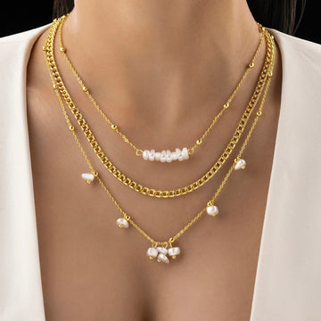PRAO Anti-Tarnish Multi Layer High Fashion Necklace