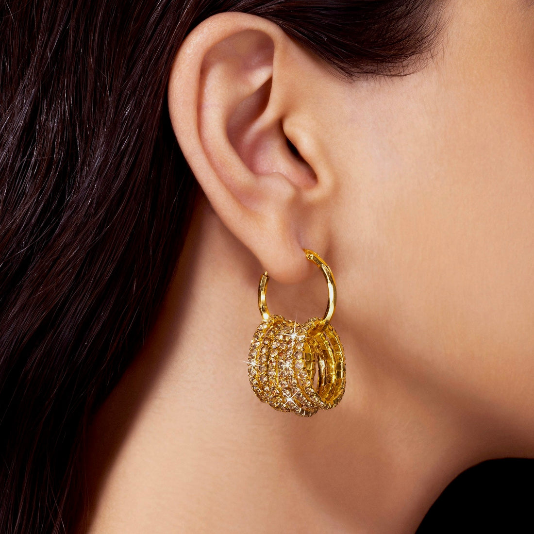 PRAO Anti-Tarnish Versatile Multilayer Crystal Hoops - Do it Yourself!