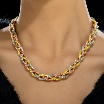 PRAO Anti-Tarnish Tri-Tone Necklace