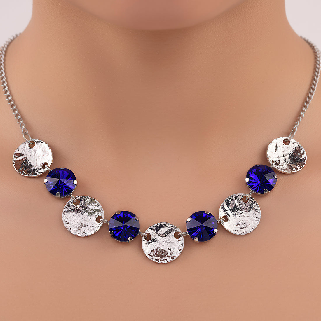 PRAO Anti-Tarnish Crystal Necklace Set With Earrings