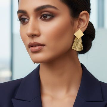 PRAO Anti-Tarnish Textured & Plain Abstract Dangles