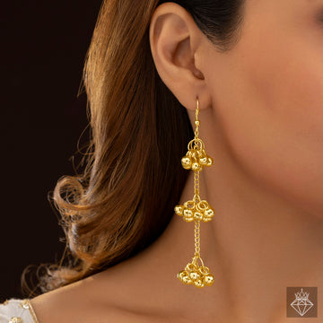 PRAO Anti-Tarnish Golden Danglers