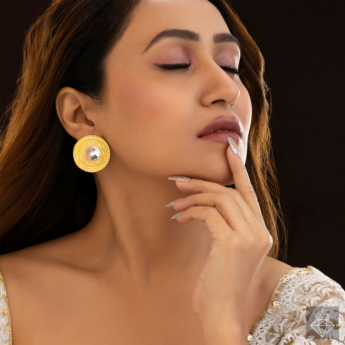 PRAO Anti-Tarnish Artistic Crystal Earrings