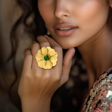 PRAO Anti-Tarnish Daffodil Ring (Adjustable Size)