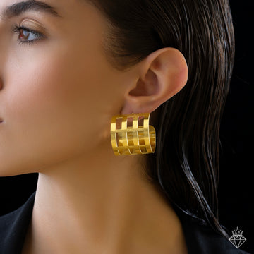 PRAO Anti-Tarnish Cylindrical Hoop Earrings