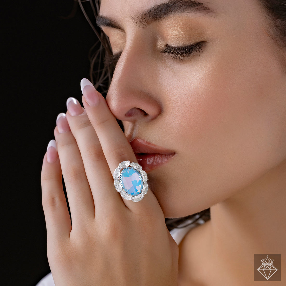 PRAO Anti-Tarnish Crystal Ring (Adjustable Size)