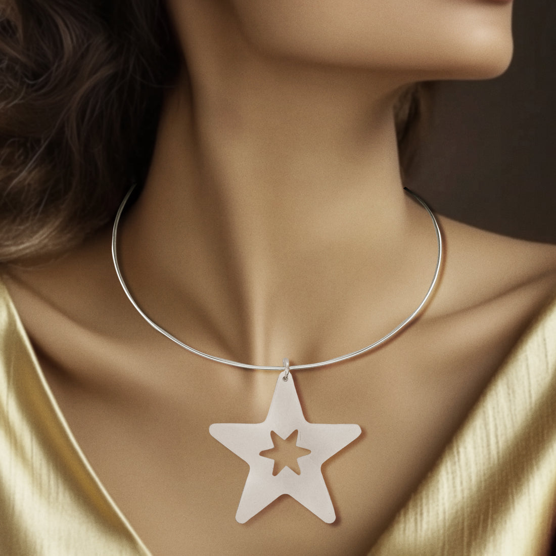 PRAO Anti-Tarnish Star Necklace Set With Earrings
