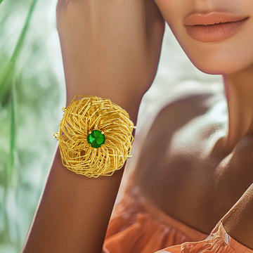 PRAO Golden Nest Emerald Bracelet