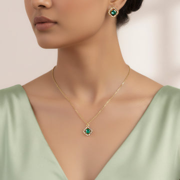 PRAO Anti-Tarnish Evergreen Pearl Studded Necklace Set With Earrings