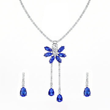 PRAO Necklace Anti-Tarnish Rhinestone Set With Earrings