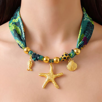 PRAO Necklace Anti-Tarnish Marine Charm Choker