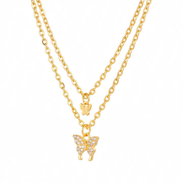 PRAO Necklace Anti-Tarnish Golden Butterflies