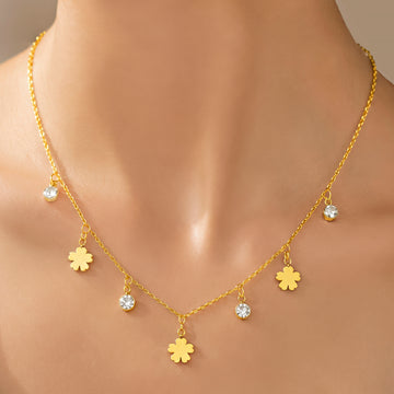 Anti-Tarnish Gold Plated Charms Necklace Minimalist Design