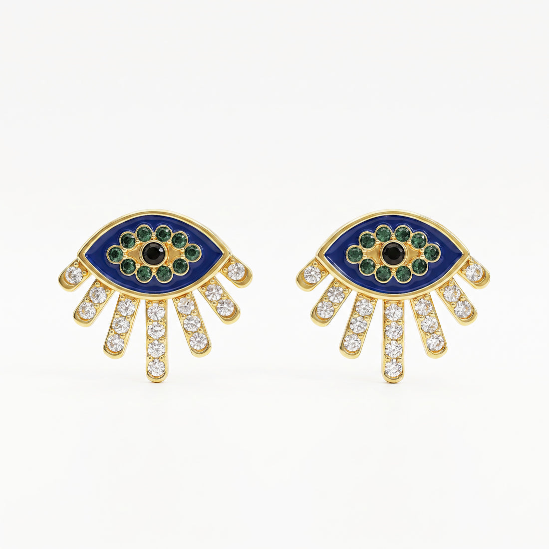 PRAO Earrings Anti-Tarnish Evil Eye Studs
