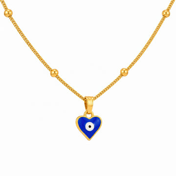 PRAO Necklace Anti-Tarnish Gold Plated Chain & Evil Eye Pendant Set
