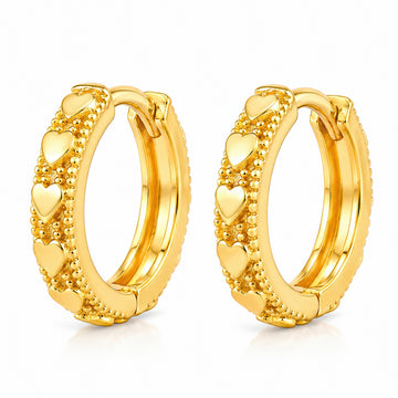 PRAO Earrings Anti-Tarnish Gold Plated Huggies
