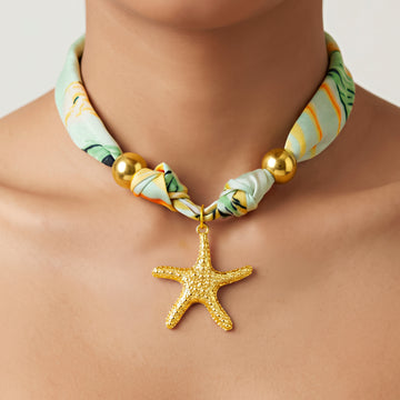 PRAO Necklace Starfish Scarf Pendant