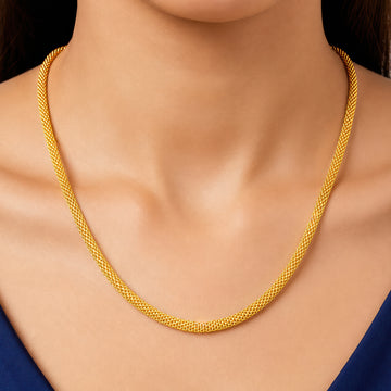 PRAO Necklace Anti-Tarnish Gold Plated Mesh Chain