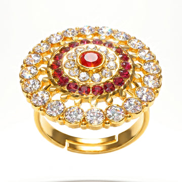 PRAO Ring Anti-Tarnish Crystal Statement Ring (Adjustable Size)
