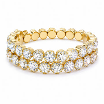 PRAO Bracelet Anti-Tarnish Crystal-Encrusted Spiral Charm (Adjustable Size)