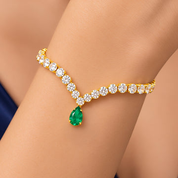 PRAO Bracelet Anti-Tarnish Green Charm Chain (Adjustable Size)