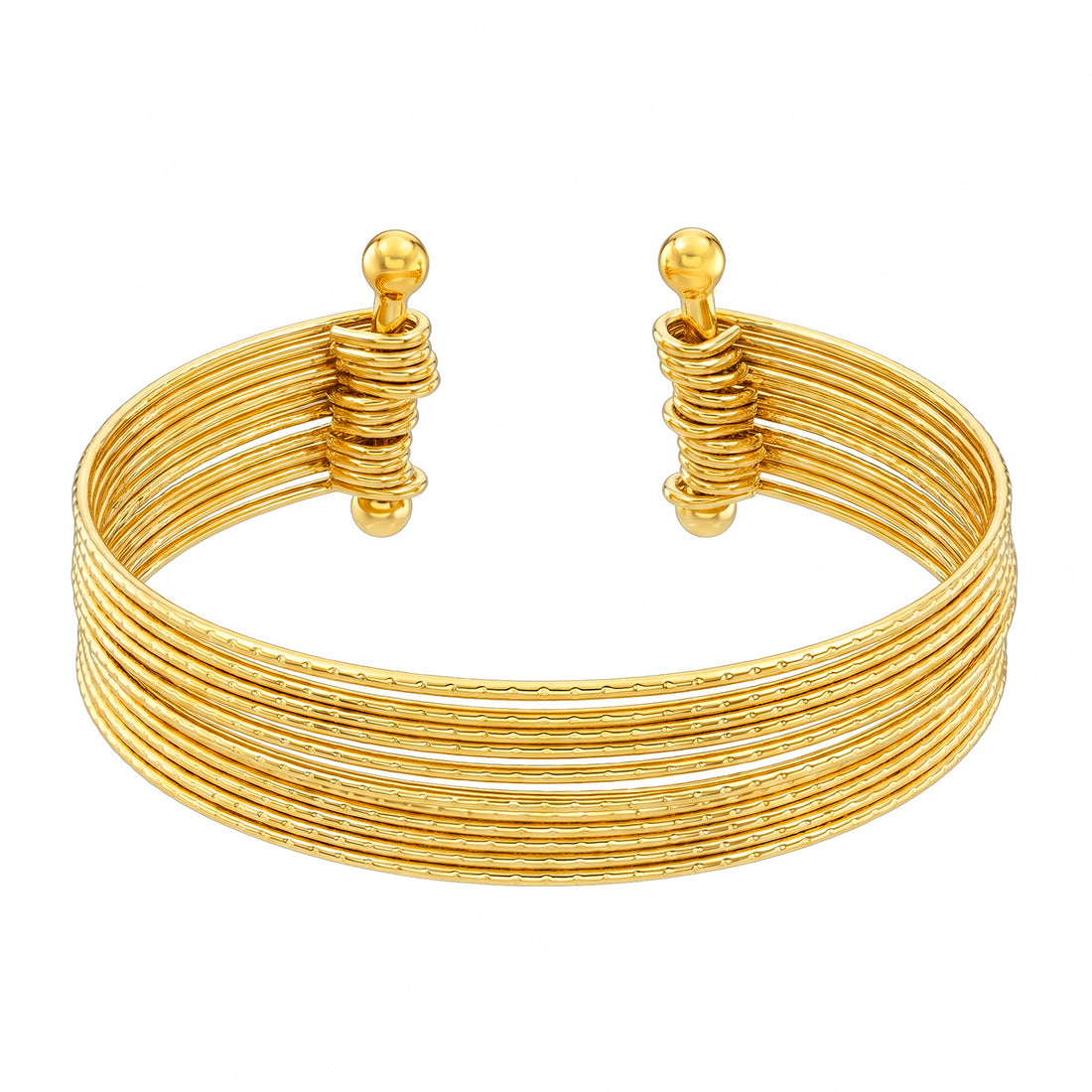 PRAO Bracelet Anti-Tarnish Gold Plated Multilayer Bangle (Adjustable Size)